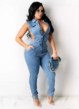 Load image into Gallery viewer, Anything’s Possible Denim Jumpsuit
