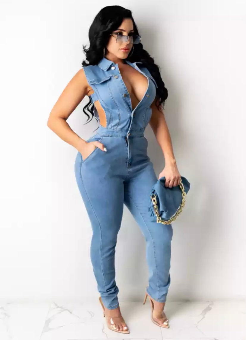 Anything’s Possible Denim Jumpsuit